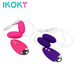 Ikoky puissant gode multispice réaliste 2 œufs vibrants 12 Fréquence Produit adulte Toys pour femmes D181115018105666