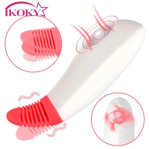IKOKY crotale langue léchant vibrateur jouet sexy pour femme femme double usage dispositif de choc Clitoris haricots Stimulation boutique