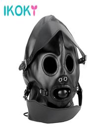 IKOKY Sex Headgear Retenue Hood Masque Sexy Masque De Tête Fétiche SM Bondage Esclave Jeux Pour Adultes Sex Toys pour Couple Jouets Érotiques q1707182089331