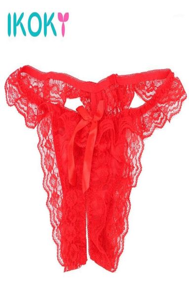 Ikoky Sexy Opening Coucle Panties Femmes en dentelle Briefs Sexy Lingerie Femme sous-vêtements GSTRING TBACH PAUTES16032769