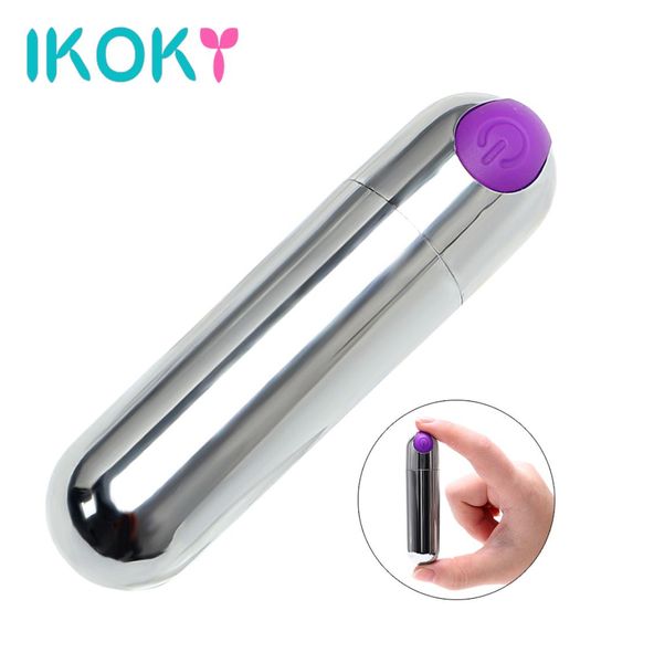 IKOKY Vibrador de bala de vibración fuerte, Juguetes sexuales para mujeres, recargable por USB, masajeador de punto G a prueba de agua de 10 velocidades, productos para adultos S1018624299