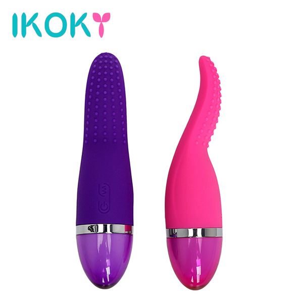 IKOKY langue vibrant léchage Oral réaliste gode jouets sexuels pour femme couettes stimulateur de Clitoris Faloimitator S1018