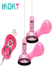 Ikoky vibrerende tepel sukkel zeksproduct borst clitoris stimulator stimulator tepelpomp massager 7 vibrator snelheid seks speelgoed voor vrouwen s1011990986