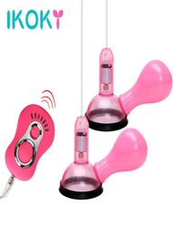 Ikoky vibrerende tepel sukkel zeksproduct borst clitoris stimulator tepelpomp massager 7 vibrator snelheid seks speelgoed voor vrouwen S1016229638