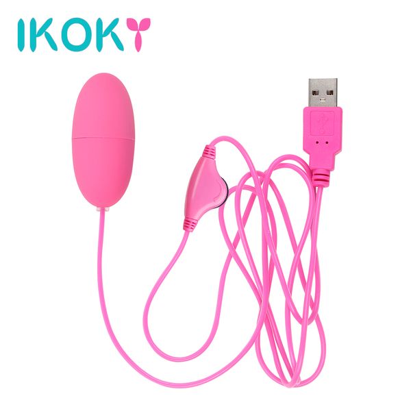 IKOKY Vibrador potente Egg Bullet vibrador USB Sex Machine Producto para adultos Estimulador de clítoris Juguetes sexuales para mujeres multi-Velocidad S921