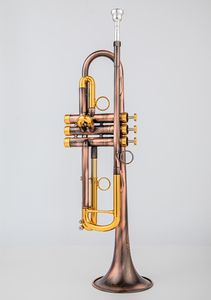 Il belin Instrumentos musicales Trompeta Bb de latón Superficie de simulación de cobre antigua única Inventario de trompeta Bb pequeña