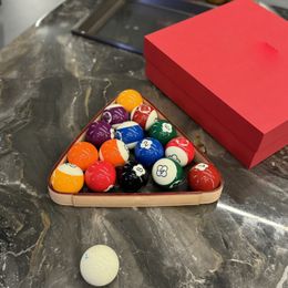 Ilivi monogram 16 stcs hoge kwaliteit pooltafel biljart ballen set snooker negen accessoires exclusieve serie mode luxurys ontwerpers kerst vriendje cadeau