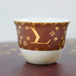 Ilivi Monogram Chinaware Porcelain Tea Cup Set 6 Water Coffee Cup Bottle Ceramic Handmade limited edition Lederen geschenkdoos Kerstcadeau Luxury merkpaar