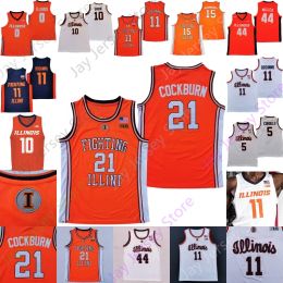 Illinois Fighting Illini Basketball Jersey NCAA College Ayo Dosunmu Kofi Burn Trent Frazier Williams Andre Curbelo Hawkins Omar Payne Be