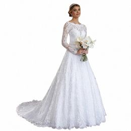 Illlusi Bateau Cou Lg Manches Robes De Novia Dos Fesses Balayage Train Mariage Dres Appliques Robe De Noiva n1Nk #