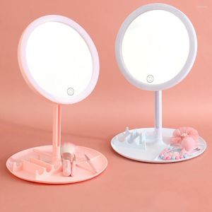 Miroir de maquillage éclairé bureau Portable pliant Dressing fille remplissage