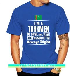 IM EEN Turkmeens veronderstel IM Rechts Turkmenistan Vlag TShirt Aziatische maat T-shirt mannen T-shirt 220702