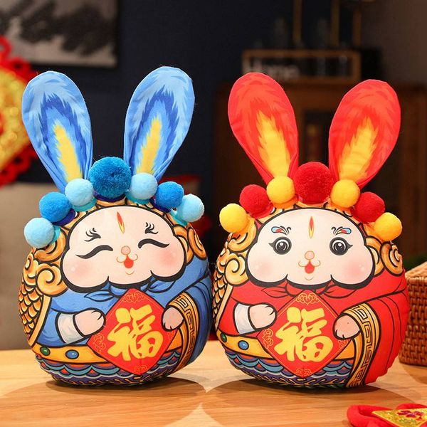 Imagen del patrimonio cultural intangible de Beijing, conejo de peluche, muñeco de peluche suave, colección de mascotas, artesanías tradicionales