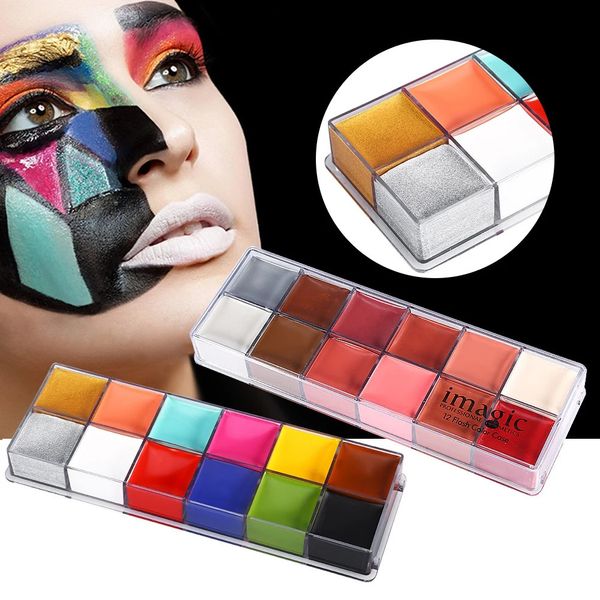 IMAGIC 12 colores cara cuerpo Flash tatuaje aceite pigmento pintura herramienta de maquillaje pigmento de pintura facial 240108