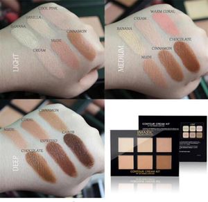 Imagic 6 Colors Contour Palette Concealer Make -up Party Contour Palet met make -upborstels MaquiaGem Face Cream Palette268L8868921