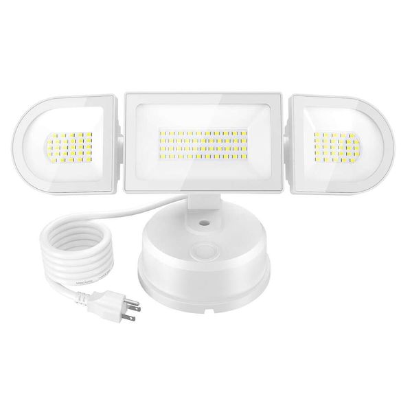 Imaihom Lumière LED d'extérieur 65 W, 6 500 lm avec 3 têtes réglables, étanche IP65, lumière d'inondation extérieure, lumières de sécurité extérieures 6 500 K pour cour, garage