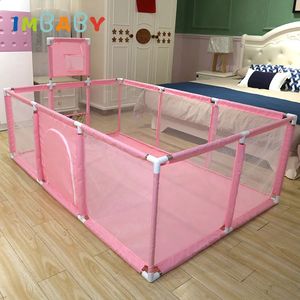 IMBABY Parque Infantil para Bebés Corralitos para Bebés Rosas con Portón de Fútbol Individual Pelotas para Bebés Valla para Piscina Corral para Bebés de 0 a 6 Meses 240226