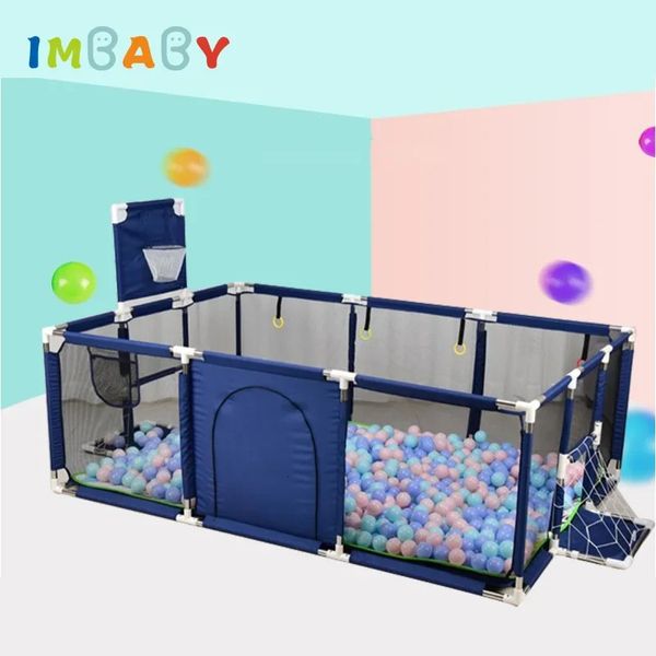 Imbaby Baby Playpen Safety Barrier Children S PlayPens Kids Fence Dry Balls Pool for Born Playground with Basketball Football 231221