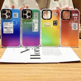 IMD kleurrijk geleidelijk veranderende telefoonhoesjes voor iPhone 14 14Pro 13 12 Prevention Shells
