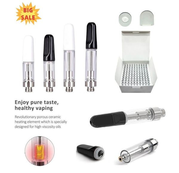 Envío gratis Imini 0,5 ml 1 ml Cartucho de vidrio Tanque Atomizador H10 2,0 mm Orificio de entrada 510 Hilo Batería Desechable Vape Pen Vaper Cartucho para aceite espeso en EE. UU. CA CZ