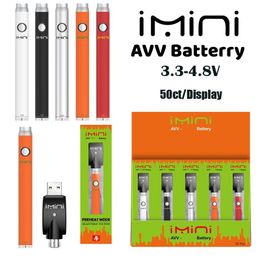 Imini batterijkit Slim Pen 510 draadbatterijen VV 380mAh voorverwarmen voor D8 D9 D10 oliekarren met USB-oplader Zwart Rood Wit Oranje Zilver Kleuren Cartridges Winkelwagenbatterij