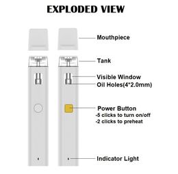 Imini Neutral Box Pack 1 ml 2 ml Recharteable E Cigarettes vides 300mAh stylos à vape jetable 1 ml POD BATTERIE VAPES CHARGEUR COLER Céramique Coic USB charge Préchauffeur