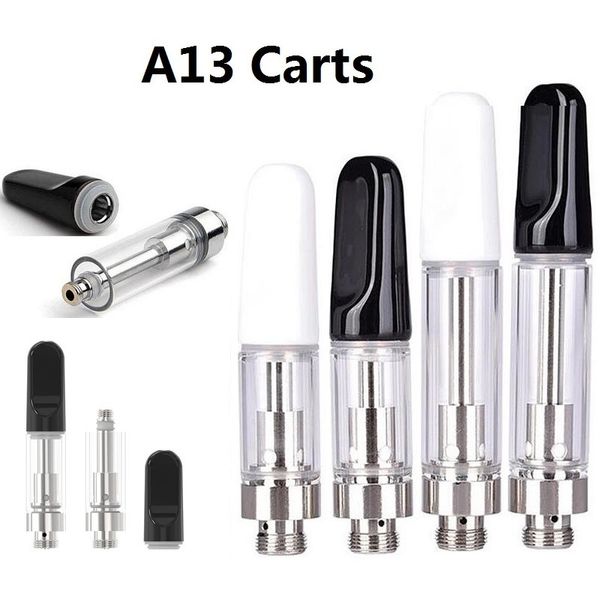 Imini Vape Atomiseur Chariot 0,5 ml 1 ml Vaporisateur Cire Cartouche d'huile épaisse Bobine en céramique Vaper Stylo Emballage pour batterie 510 fil Noir Blanc Prix ultra-bas en stock