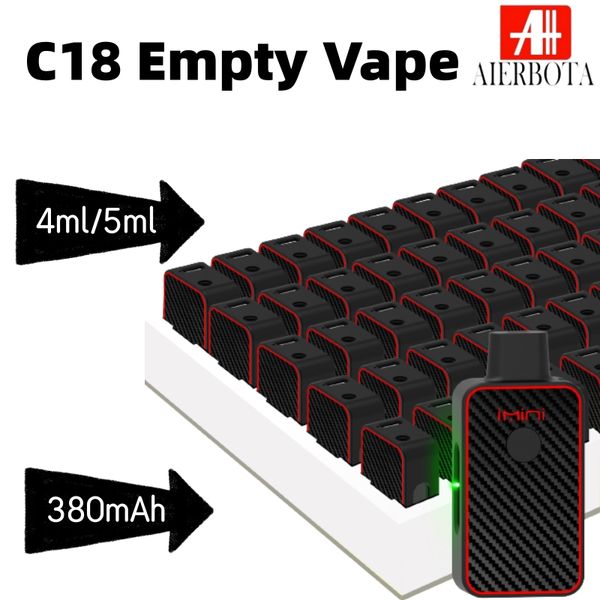 Imini Vape Pen Cigarettes jetables 4.0ML 5.0ML Bobine en céramique Pod vide 380Mah Batterie rechargeable Vapes pour huile épaisse Dispositif vide Type rechargeable Atomiseurs USB C