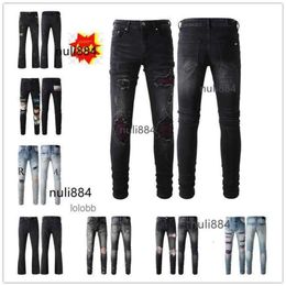 Imiri Buracos Amari Amirl Amirlies Am Amis 2024 Amiiri Mens Designer de Luxo Denim Roxo Jeans Novas Calças Jean COOLGUY Calças de Motociclista Chegadas Homem Roupas N45Z