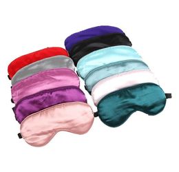 Imitatited Silk Sleeping Eye Mask Sleep Breded Shade Patch Cover Vision Care Travel Travel Portable Masques Détendez Boulangers Wholea401315763