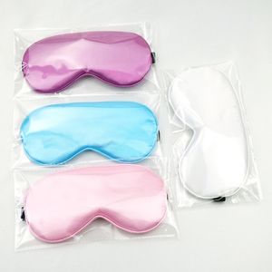 Masque pour les yeux de sommeil en soie imitée Sommeil Rembourré Shade Patch Cover Soins de la vision Masques portables Détendez-vous avec les yeux bandés