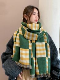 Imitation cachemire femmes écharpe hiver Vintage Plaid écharpe Pashmina gland Mujer Femme Foulard Bufanda Wrap châles 231229