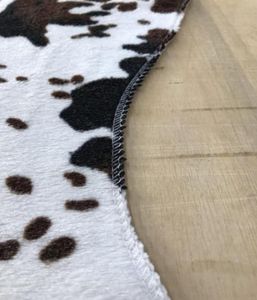 Imitation Vache en cuir zébré Matchage de forme de sol Mat de sol chambre à coucher de lit de lit de chevet de chambre à couchure