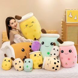 Imitatie Fruit Milk Tea Cup Pillow Plush Dolls Toy Large Pearl 24cm -35 cm Nieuwe knuffels Grote meidenpop Gift C1220