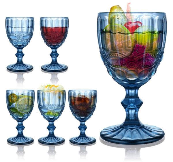 Vaso de imitación de vino de plástico retro de vaso copa de vaso copa de vino tallado retro copa de agua tallada copa de agua