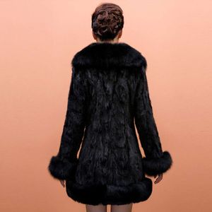 Manteau long et ajusté en fausse fourrure de renard, vêtements amincissants pour femmes, 325651