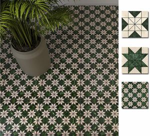 Imitation mosaic ceramic tiles 300X300mm Dark green marble balcony floor tile