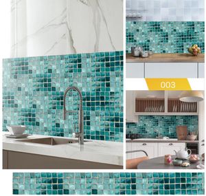 Pegatinas de pared de mosaico de imitación, papel tapiz autoadhesivo, sala de estar, dormitorio, escaparate, fondo, inodoro, pasta impermeable, papel de aceite de cocina