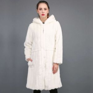 Imitation nouveau chapeau d'hiver long manteau de fourrure de lapin pour femmes 491447