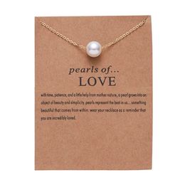 IMitation Pearl of Love Goldcolor Pends Cabklaces Cadenas de clavícula Collar Collar Collar Joyería 240429
