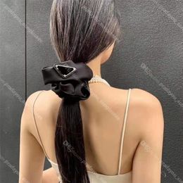 Imitation soie lettre cheveux corde gros intestin cercle Triangle bandeau Simple fée couleur unie ornement de cheveux anneau de cheveux