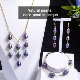 IMitation Tahitian Barroque Jewelry Sets Hawaiian Polinesian Jewelery Set Trend Natural Pearls Pendiendo collares para mujeres 240115