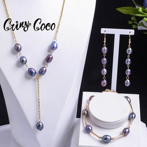 Collier baroque imitation tahitien bijoux hawaïen longues perles boucles d'oreilles tendance bracelets de perles ensembles de bijoux pour femmes mère 240118