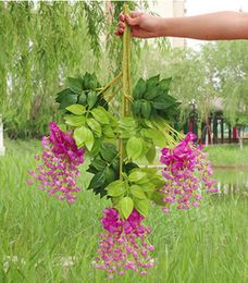 Imitation fleurs de glycine fausses fleurs décoration de mariage intérieur rotin plantes en plastique