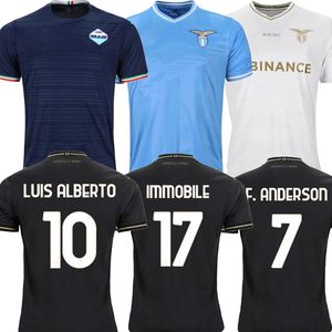 IMMOBILE # 17 2023 2024 Lazio maglie da calcio maglie 2023 LUIS BASTOS SERGEJ BADELJ LUCAS J.CORREA ZACCAGNI MARUSIC uomo bambini kit maglia da calcio 10 ° anniversario