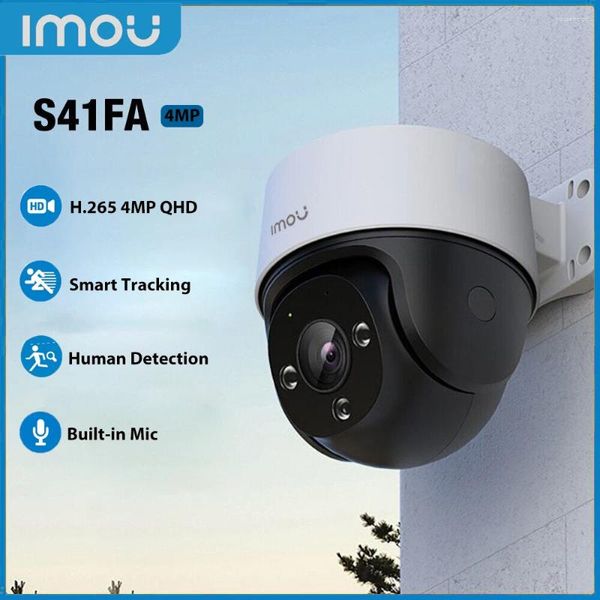 Cámara Imou S41FA PoE 4MP para exteriores, visión nocturna inteligente en Color, Monitor de detección humana, micrófono incorporado, vigilancia IP66 CCTV