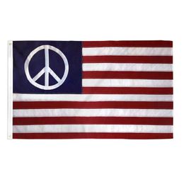 Imp Emb Peace USA Drapeau 100D Polyester Impression Numérique Équipe Sportive École Club Intérieur Extérieur Livraison Livraison Gratuite