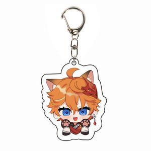 Impact Chibi Keynchain Xiao Tartaglia Zhongli Ganyu Hutao Dilluc Yanfei Razor Game Acrylic Pendant Accessoires Fans cadeaux