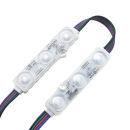 Import chip RGB SMD 5050 3 LED Ultrasone injectie Lens LED -module 12V Waterdichte IP68 LED String Fita -touwtape255T