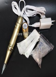 Import motor 1 stks draadloze batterij tattoo machine permanente make-up wenkbrauw 3RL 50 stks microblading naalden 50 stks tips kit8783234